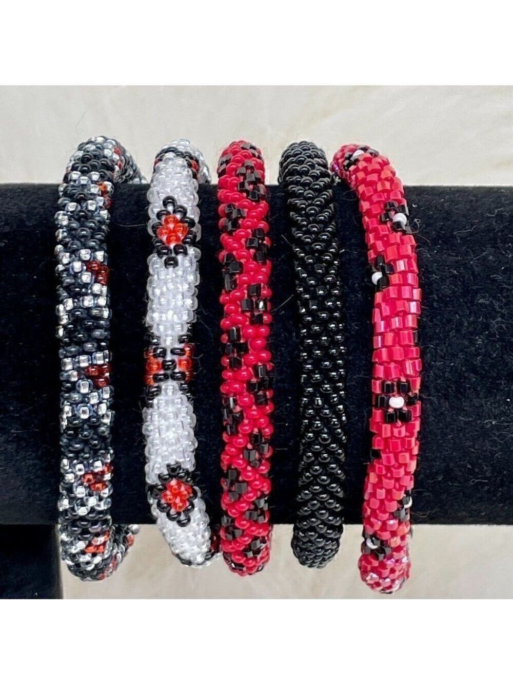 HAND CRAFTED in Nepal Beaded Bracelets (set of 5) #670